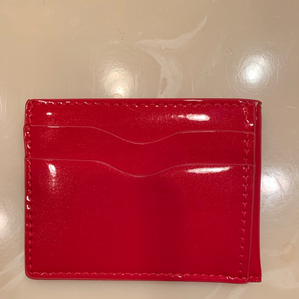 Shinny red credit card wallet